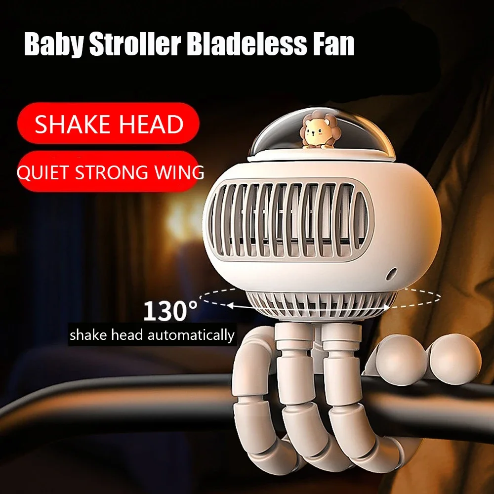 Oscillating Fan Clip - Mini Stroller Fan, Automatic Oscillating Fan,