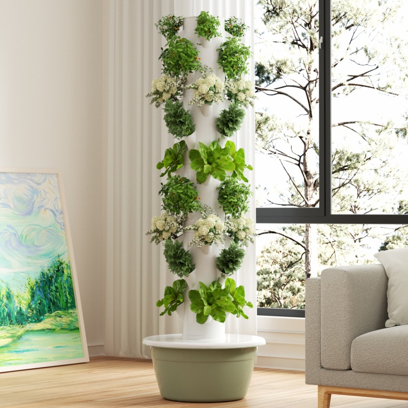 Vertical hydroponic tower Home - Hydroponic Tower Planter 评论和价格