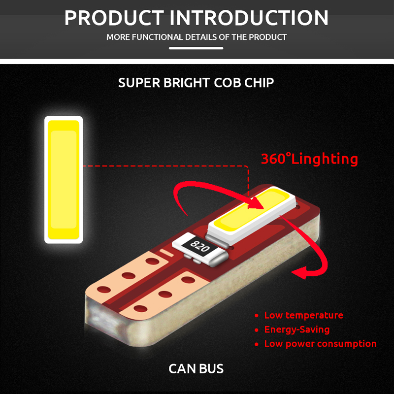 10Pcs T5 Led Bulb Canbus W3W 7 - Grow Light T5 评论和价格
